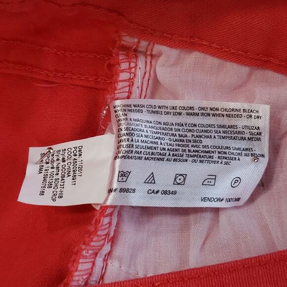 CODE BLEU WOMEN'S SOHO CROP JEANS SIZE 6, CORAL COLOR - Picture 5 of 9